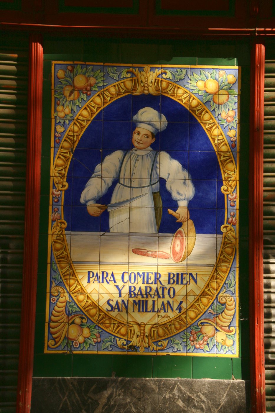 Jamón azulejo at Oliveros, San Millán 4, Madrid