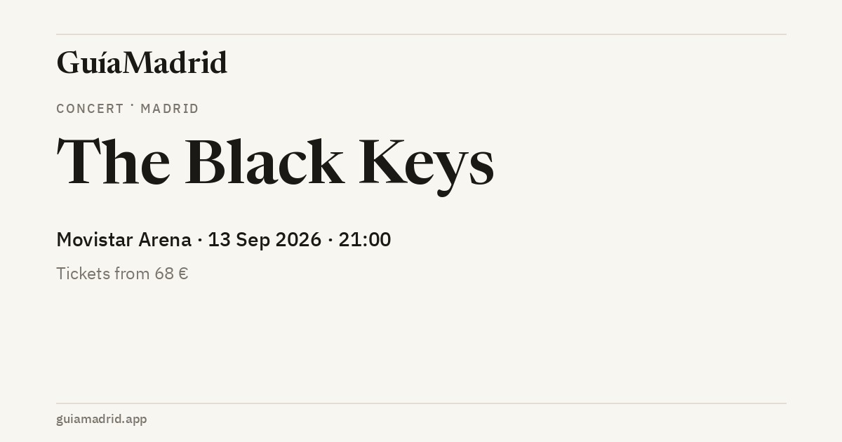 The Black Keys — Movistar Arena, 13 September 2026